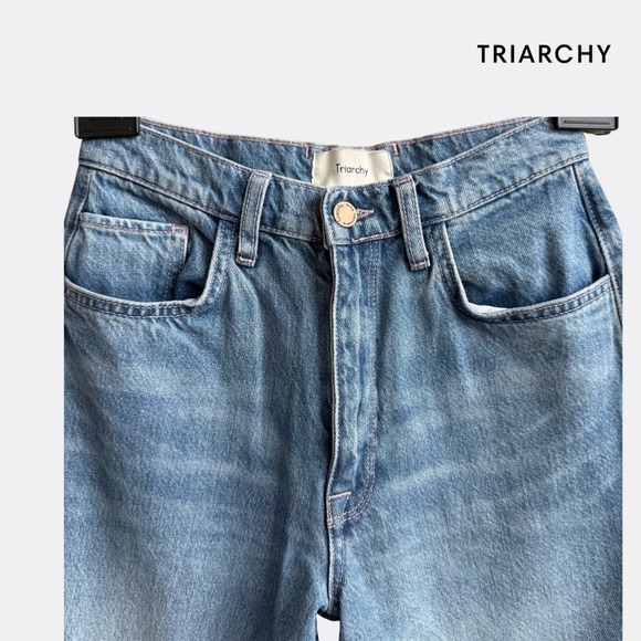 Triarchy Ms. Ciela Cloud Stitch Wide-Leg Jeans – Size 24 – 100% Organic Cotton – - Picture 10 of 11